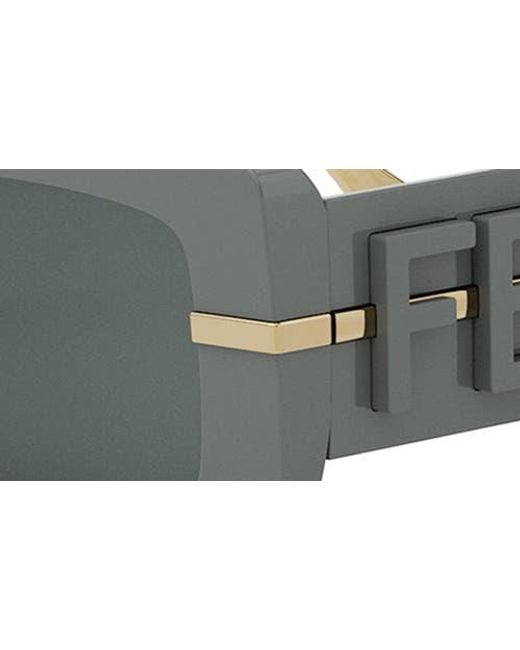 Fendi Gray Graphy 51Mm Rectangular Sunglasses