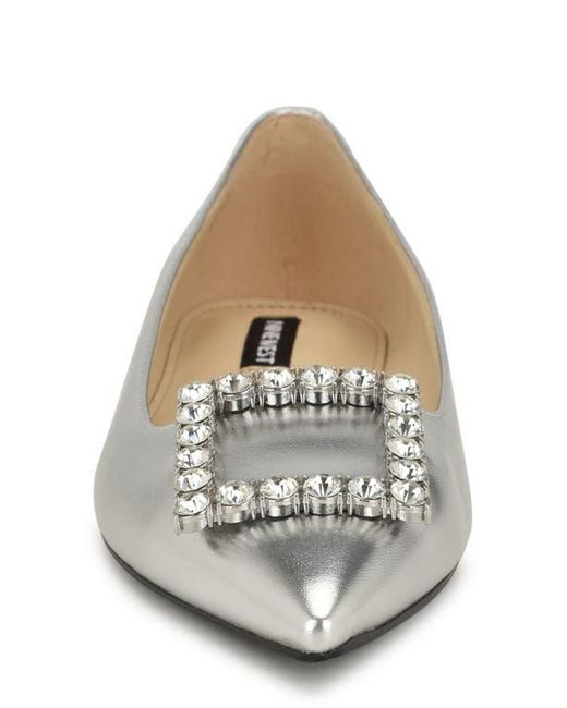 Nine West White Jesike Pointed Toe Flat