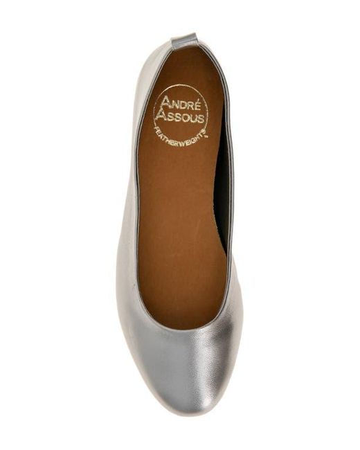 Andre Assous White Nieve Featherweight Demi Wedge Flat