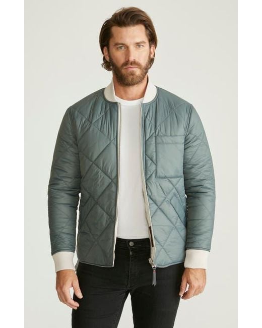 Robert Graham Natural Reversible Quilted Bomber Jacket for men