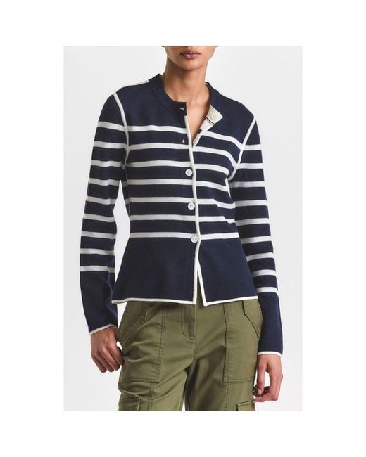 10 Crosby Derek Lam Blue Mariana Reversible Button-Up Sweater