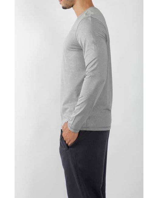 90 Degrees Gray Long Sleeve Crew T-Shirt for men