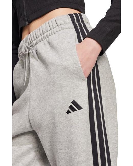 Adidas Black 3-Stripes Fleece Sweatpants