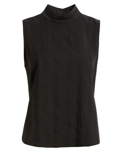 Wit & Wisdom Black Sleeveless Mock Neck Shell
