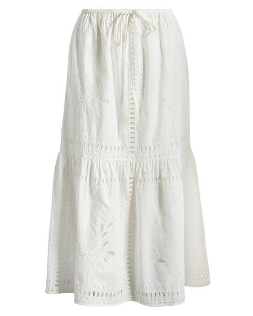 Rails White Prina Cotton Eyelet Skirt