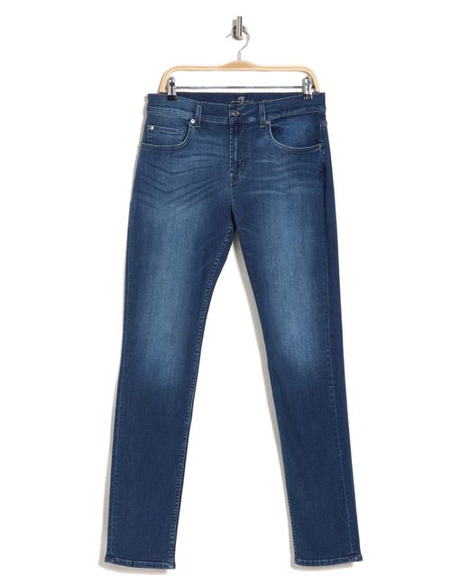 7 For All Mankind Blue Paxtyn Skinny Jeans for men