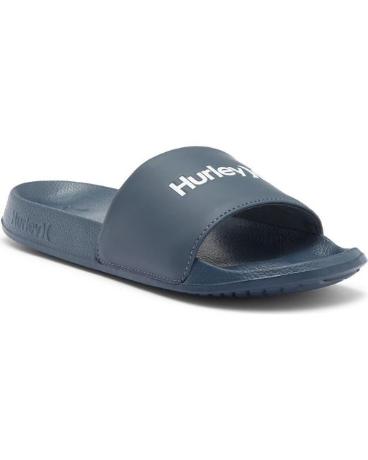 Hurley Blue Wordmark Slide Sandal for men