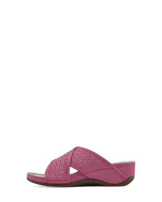 White Mountain Pink Candelle Wedge Sandal