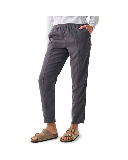 Faherty Brand Blue Arlie Pull-On Tapered Leg Pants