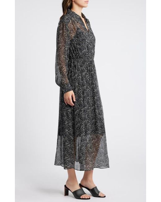 Rag & Bone Black Emmy Long Sleeve Silk Blend Dress