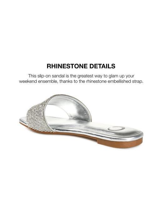 Journee Collection White Grayce Square-Toe Slide