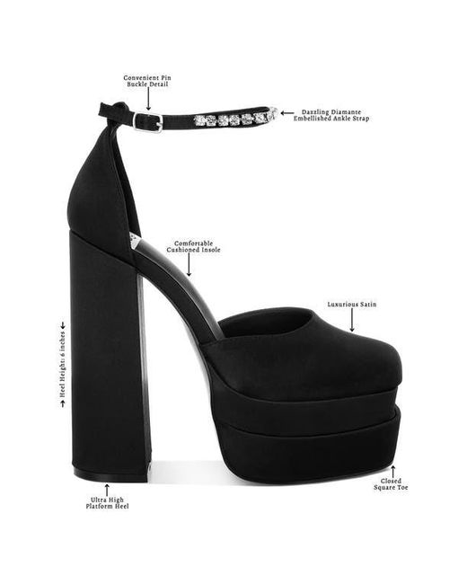 Rag & Co Black Martini Platform Pump