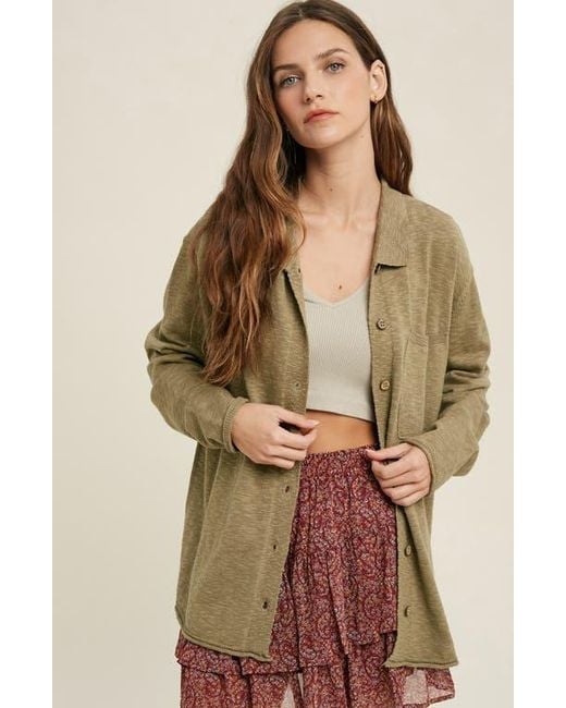 Wishlist Green Knit Shacket