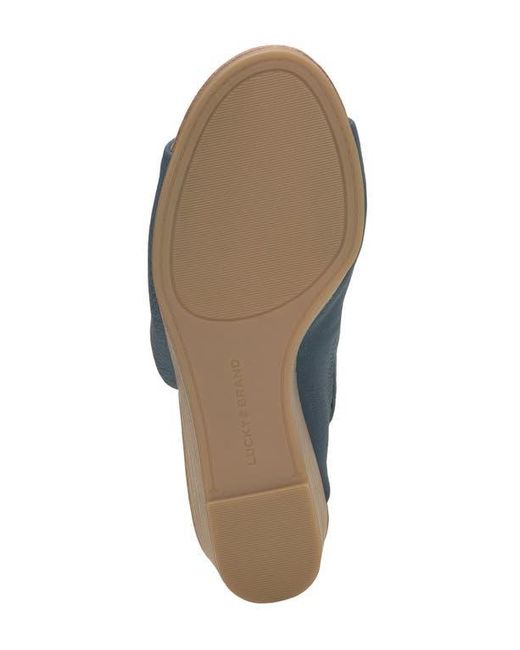 Lucky Brand Blue Malenka Wedge Slide Sandal