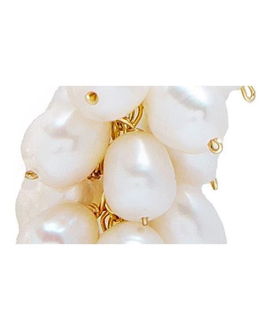 Saachi White Pearl Vineyard Dangle Earrings