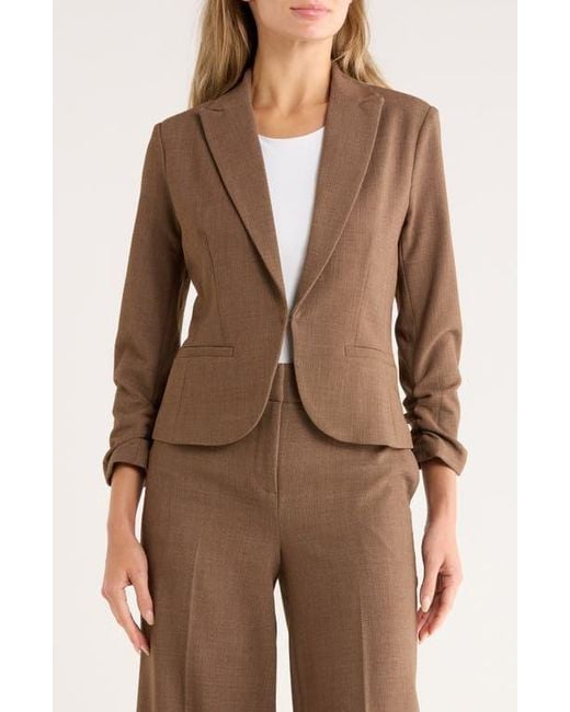 Amanda + Chelsea Brown Scrunch Sleeve Blazer