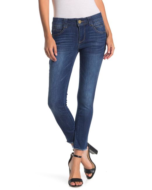 Fray Hem Ankle Skinny Jeans (petite 