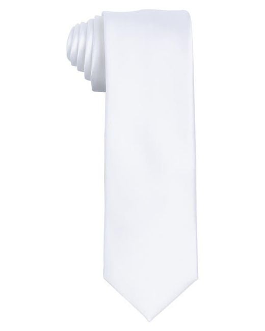 Con.struct White Solid Satin Tie for men