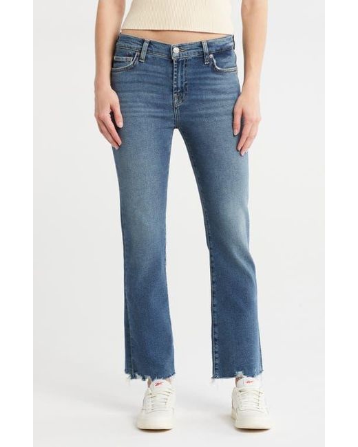 7 For All Mankind Blue Daisy Raw Ankle Bootcut Jeans