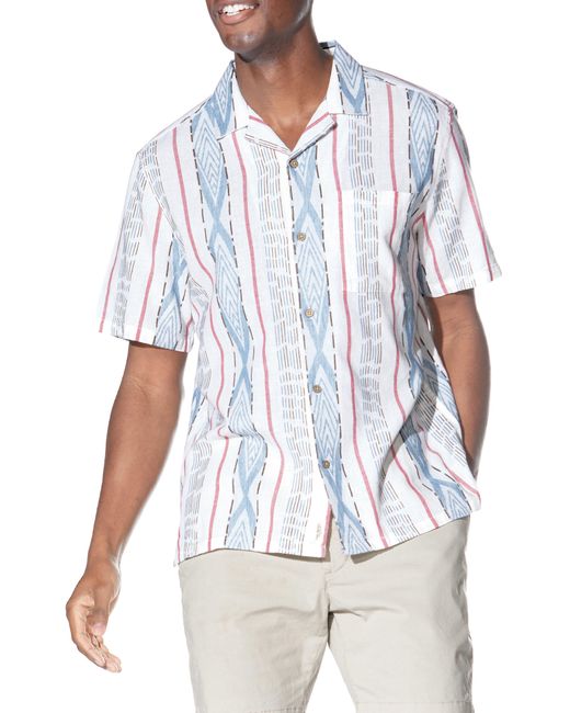 Civil Society White Stripe Print Resort Shirt for men