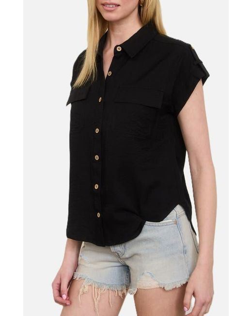 Blu Pepper Black Button Front Shirt