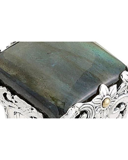 Samuel B. Metallic Labradorite Two-Tone Statement Ring