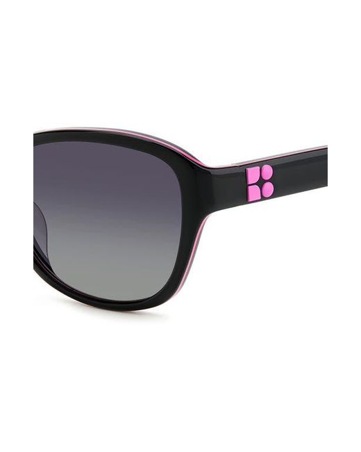 Kate Spade Black 56Mm Gradient Rectangular Sunglasses