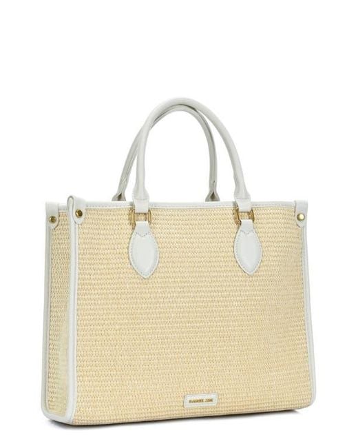 Rachel Zoe Natural Raffia Contrast Tote Bag
