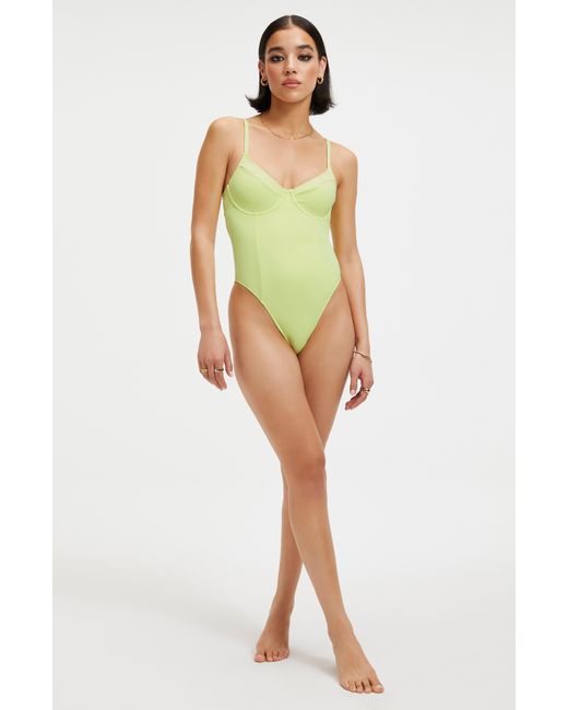 GOOD AMERICAN Green Scuba Show Off One-piece Swimsuit