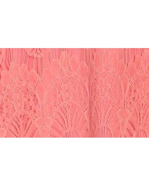 Love By Design Pink Lace Long Sleeve Midi Dress