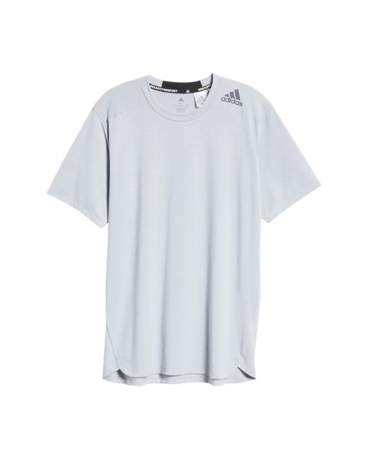 Adidas White Designed For Training Performance T-shirt for men