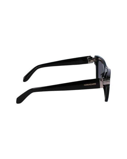 Ferragamo Blue Prisma 52Mm Rectangular Sunglasses