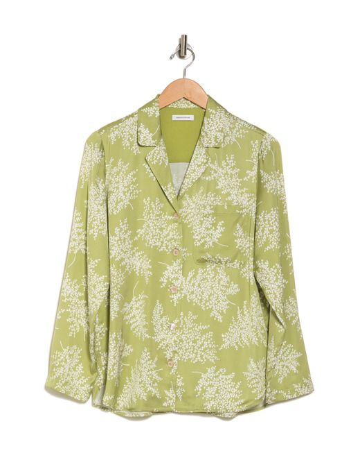 Rebecca Taylor Green Fleur Silk Blend Button-up Shirt