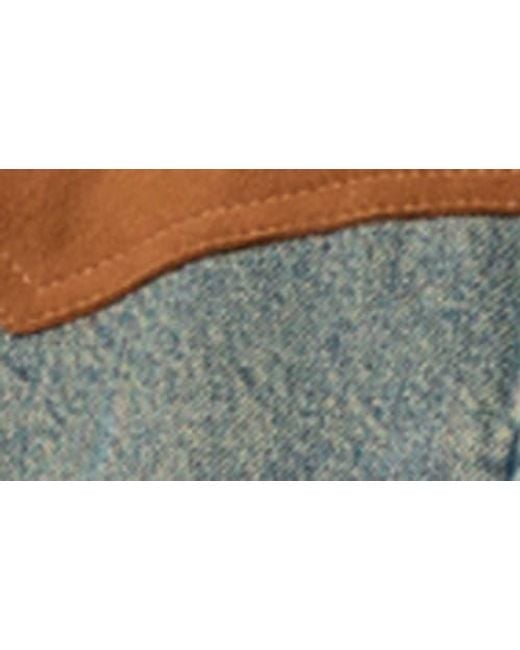 Faherty Brand Green Denim & Suede Jacket