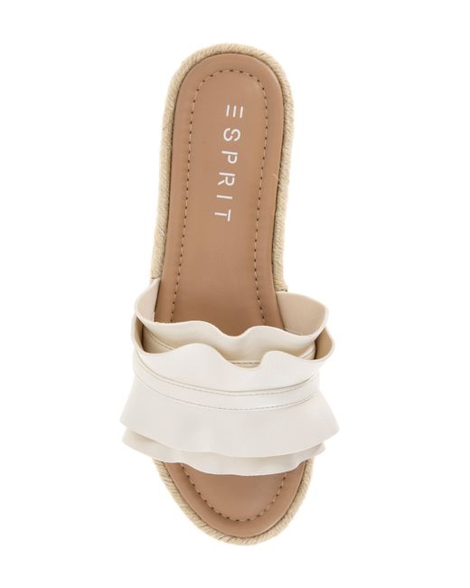 Esprit White Annie Ruffle Slide Sandal
