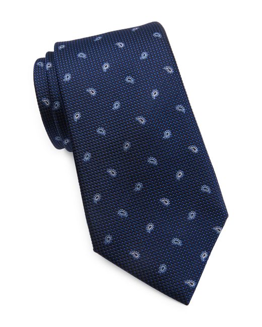 Duchamp Blue Paisley Silk Tie for men
