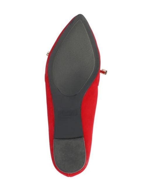 Journee Collection Red Pointed-Toe Faux-Suede Flats