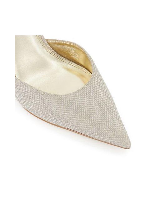 Dune White Channel Ankle Strap Pointed Toe Pump
