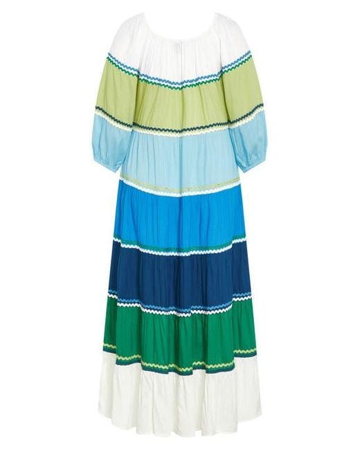 City Chic Blue Color Fun Off The Shoulder Maxi Dress