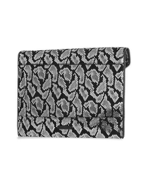 Rebecca Minkoff Gray Leo Metallic Print Envelope Clutch
