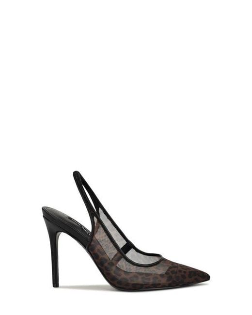 Nine West Black Feather Pointed Toe Slingback Pump