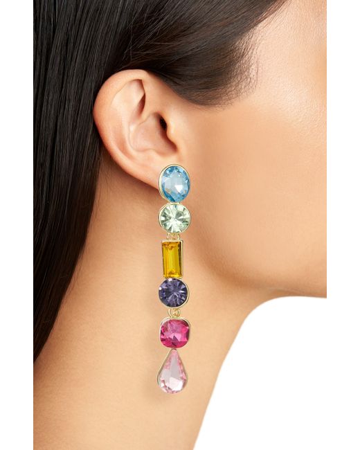 BaubleBar White Mix Crystal Drop Earrings