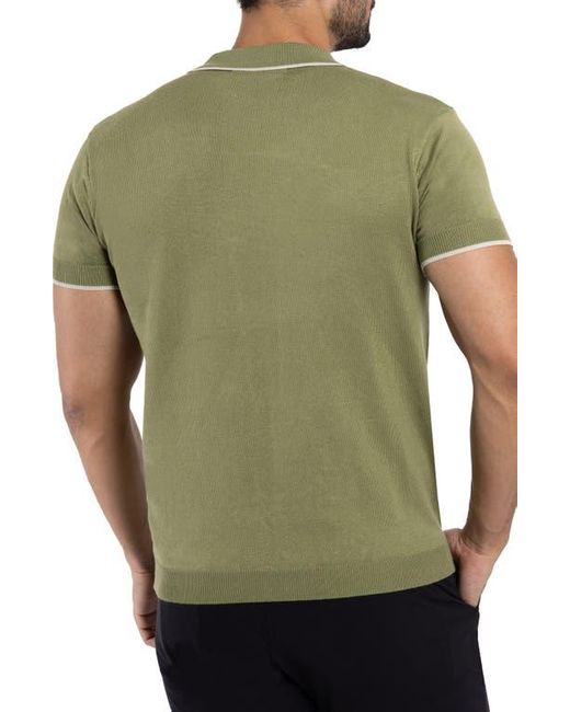 Xray Jeans Green V-Neck Polo Sweater for men