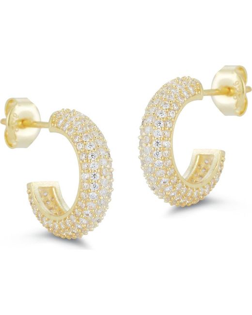 Glaze Jewelry Metallic Pavé Small Hoop Earrings