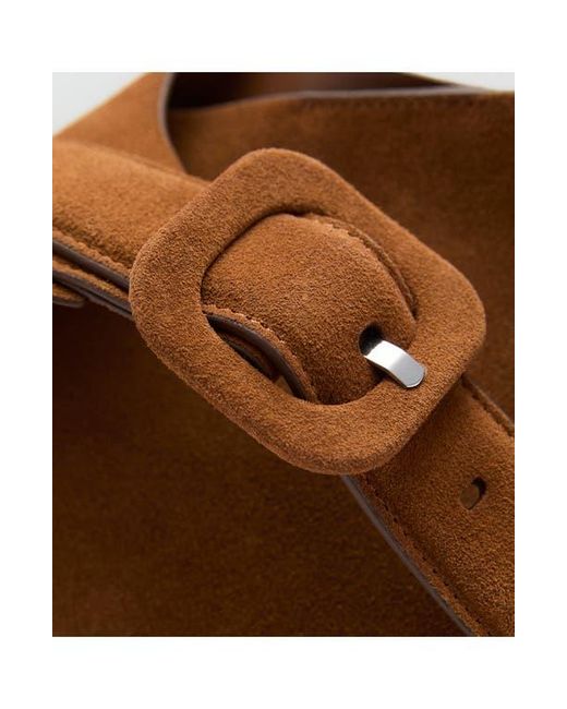 Mango Brown Large Suede Shopper Bag