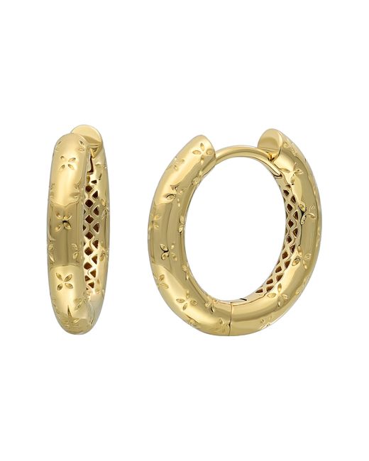 Bony Levy Metallic 14k Gold Textured Hoop Earrings