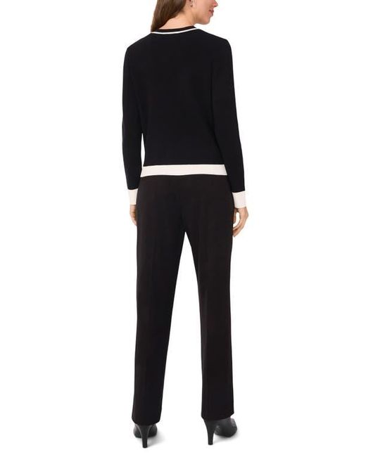 Halogen® Black Contrast Trim Cardigan
