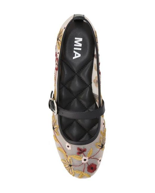 MIA Metallic Bluet Embroidered Mesh Mary Jane Flat