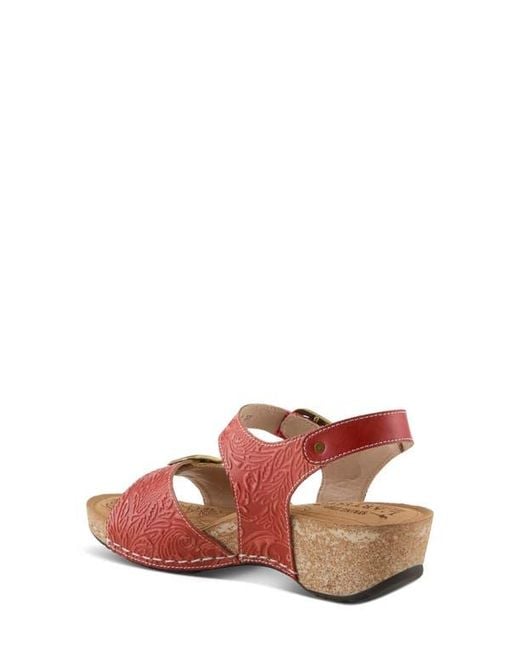 Spring Step Brown Osuna Ankle Strap Platform Sandal
