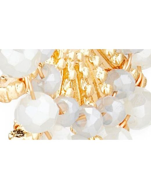 Cara Metallic Beaded Sunray Hoop Earrings